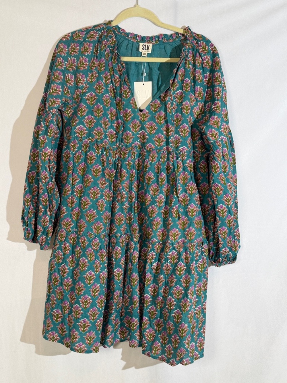 Sur La Vague Mini Dress One Size S/M FLORAL block Print NWT